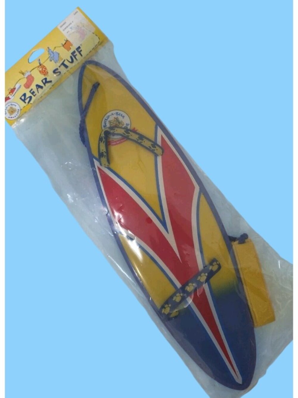 Build A Bear Workshop Surfboard Blue Yellow Red Accessory BAB 13 in Great Shape